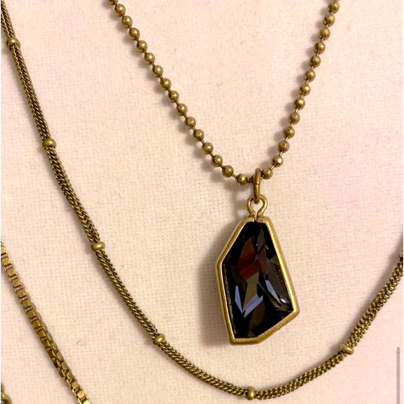 Silpada Vintage Antique Brass, Swarovski Crystals Necklace - Picture 2 of 4